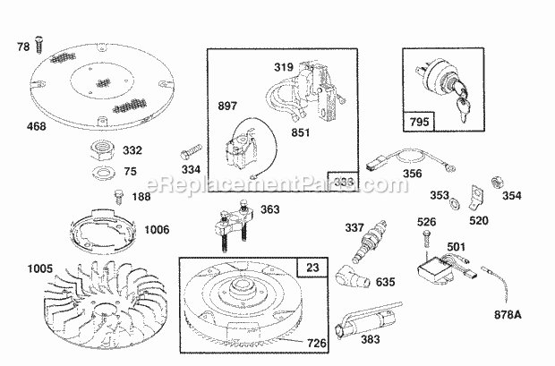 Briggs and Stratton 404707-1207-01 Engine Flywheel Misc Electrical Diagram