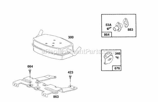 Briggs and Stratton 404707-1400-01 Engine Muffler Parts Diagram