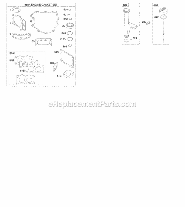 Briggs and Stratton 406777-0102-B1 Engine Gasket Set - Engine Lubrication Diagram