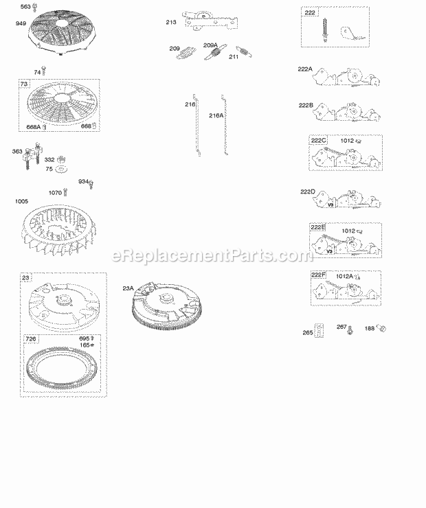 Briggs and Stratton 406777-0122-B1 Engine Flywheel Controls Diagram