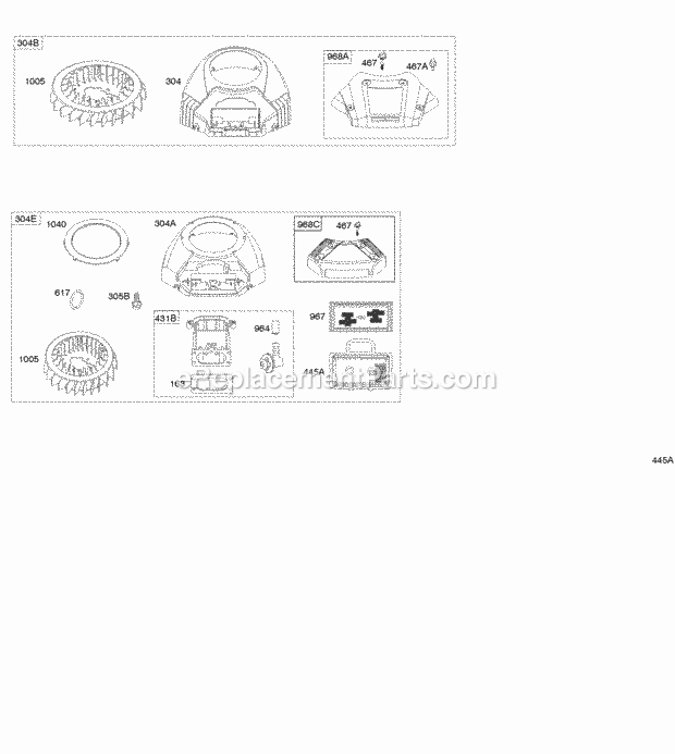 Briggs and Stratton 407777-1217-B1 Engine Page B Diagram