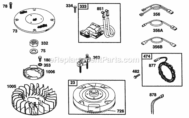 Briggs & Stratton 40A777-1226-01 Engine FlywheelScreenFanElect Diagram