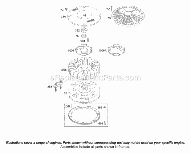 Briggs and Stratton 422707-1233-01 Engine Flywheel Diagram