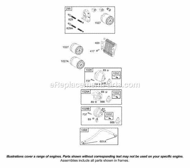 Briggs and Stratton 422707-1267-01 Engine Oil Diagram