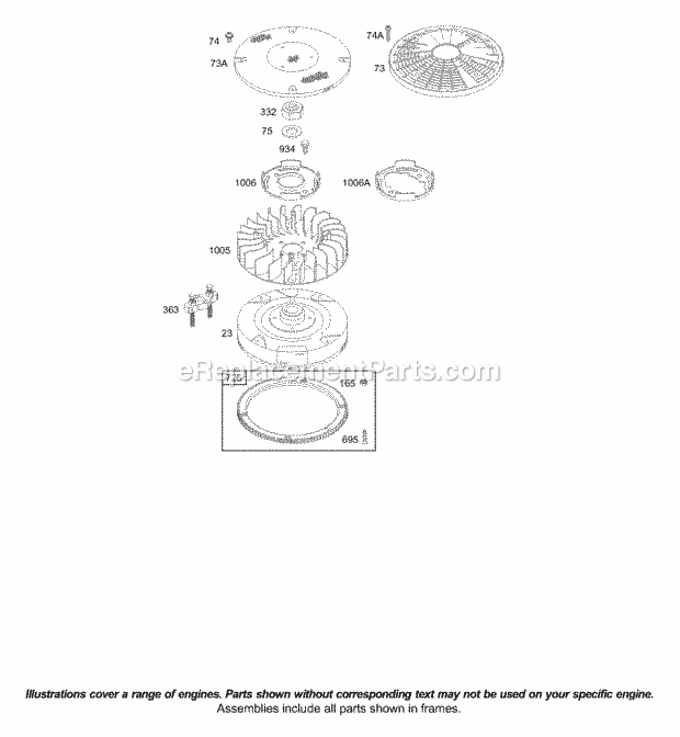 Briggs and Stratton 42A707-1707-E1 Engine Flywheel Diagram