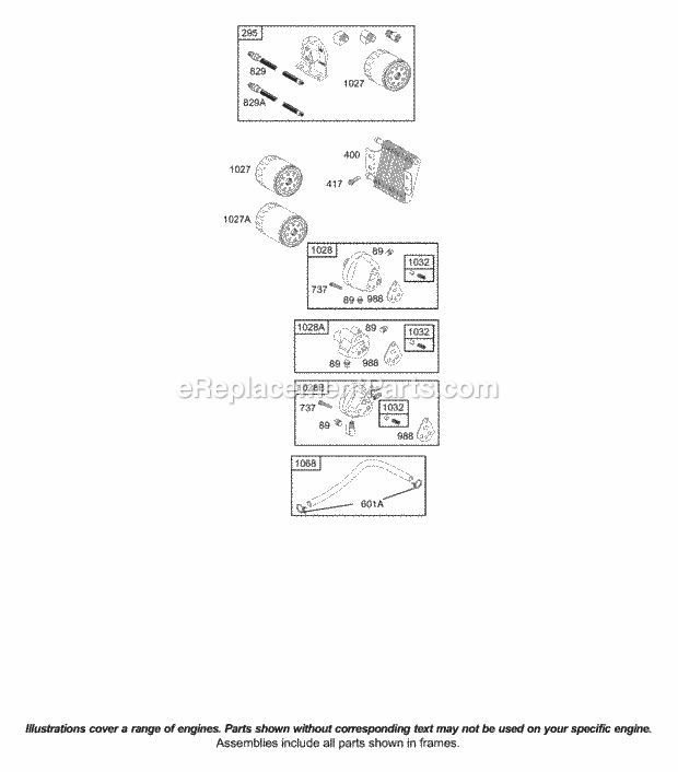 Briggs and Stratton 42A707-1838-A1 Engine Oil Group Diagram