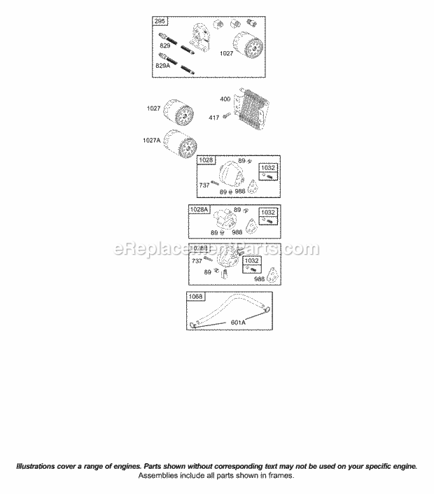 Briggs and Stratton 42A707-2625-E1 Engine Oil Group Diagram