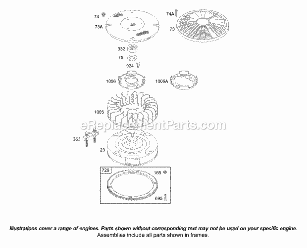 Briggs and Stratton 42D707-2131-99 Engine Flywheel Diagram