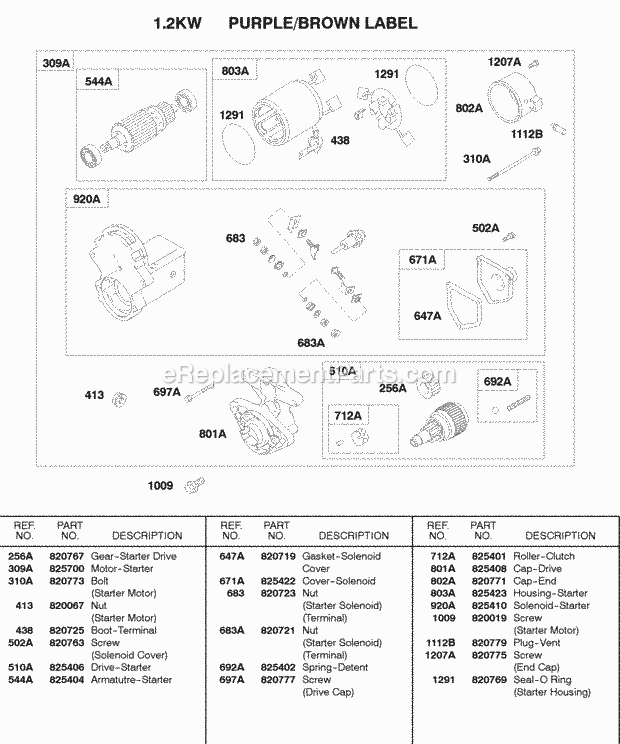 Briggs and Stratton 432447-0105-A1 Engine 12 Kw Starter Motor Diagram