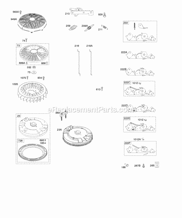 Briggs and Stratton 445577-0111-G1 Engine Controls Flywheel Governor Spring Ignition Diagram