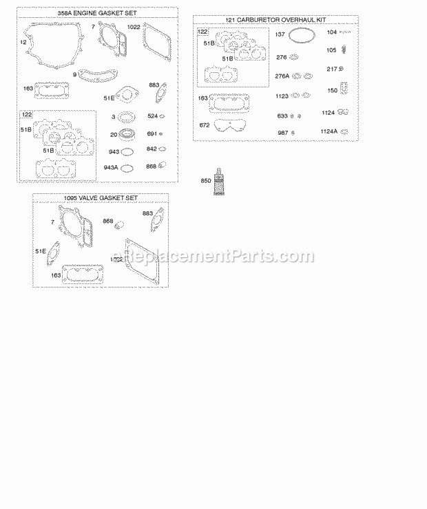 Briggs and Stratton 445577-0120-B1 Engine Electric Starter Diagram