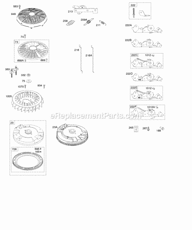 Briggs and Stratton 445677-0003-G5 Engine Flywheel Controls Diagram
