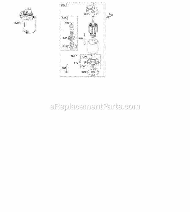 Briggs and Stratton 445677-0116-B1 Engine Electric Starter Diagram