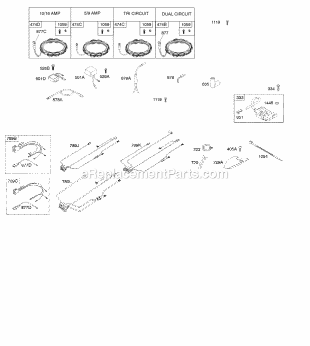 Briggs and Stratton 445677-0413-B1 Engine Alternator Ignition Diagram