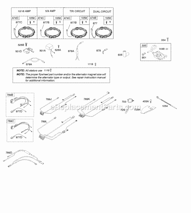 Briggs and Stratton 445877-0100-B1 Engine Alternator Ignition Diagram