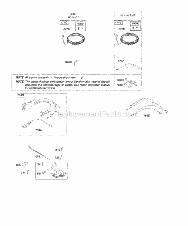 Briggs & Stratton 44H777-0121-E1 Engine Alternators Ignition Diagram