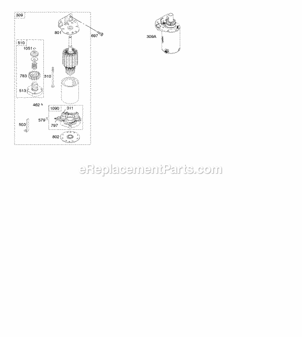 Briggs and Stratton 44M777-0764-G1 Engine Electric Starter Diagram