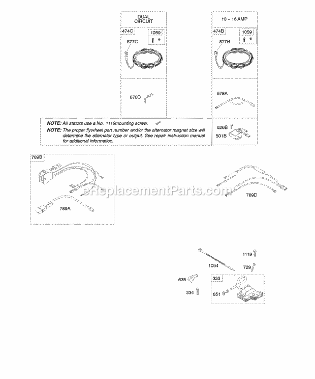 Briggs and Stratton 44N777-0122-E1 Engine Alternators Ignition Diagram