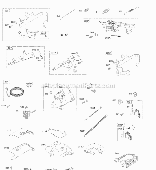 Briggs and Stratton 543777-0100-E1 Engine Alternator Electric Starter Wires Armatures Carburetor Overhaul Kit EngineValve Gasket Set Diagram