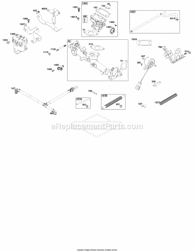 Briggs & Stratton - Vanguard 61E377-0035-J1 Engine Throttle Body and Fuel Supply Group Diagram