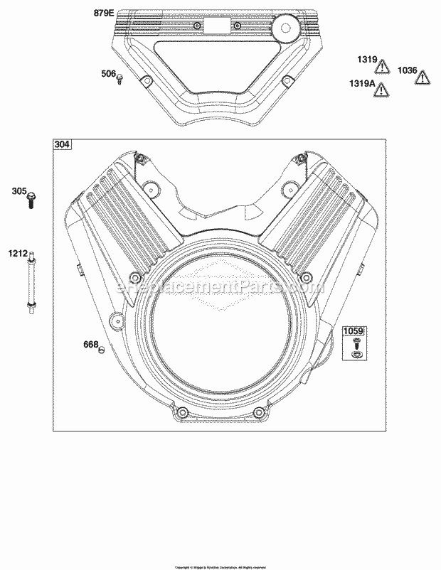 Briggs & Stratton - Vanguard 61E377-0035-J1 Engine Blower Housing Group Diagram