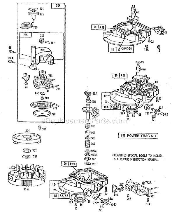 Briggs & Stratton 90700 Series Engine Page B Diagram