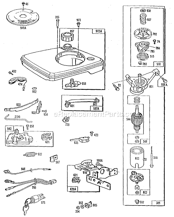 Briggs & Stratton 90700 Series Engine Page E Diagram