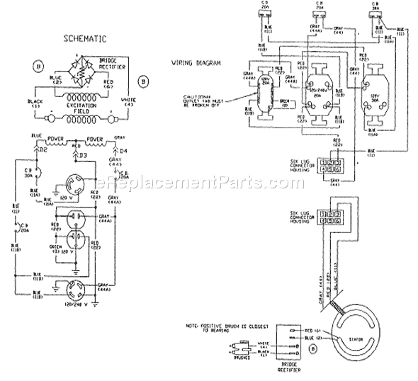 Briggs and Stratton 9719-0 SVP 5000 Generator Page B Diagram