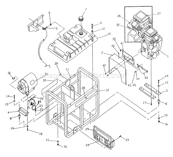 Briggs and Stratton 9780-1 8,000 XL Generator Page B Diagram