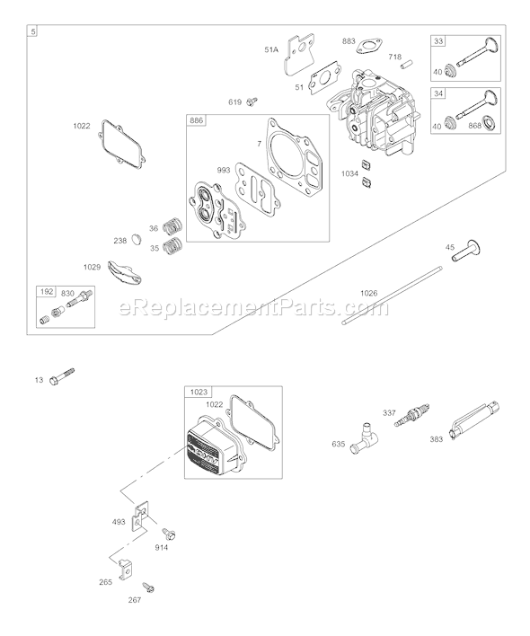 Briggs & Stratton AA0101-0001 Outboard Motor Page B Diagram