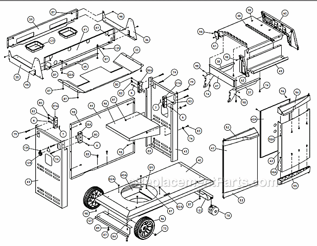 Broil King 9887-87 (XL 90 PRO) Sovereign XLS Gas Grill Page B Diagram