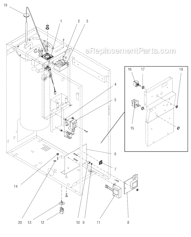 BUNN FMD-1 (S.N. FMD0013000 and After) Fresh Mix Dispenser Fill Valve & Lines Diagram