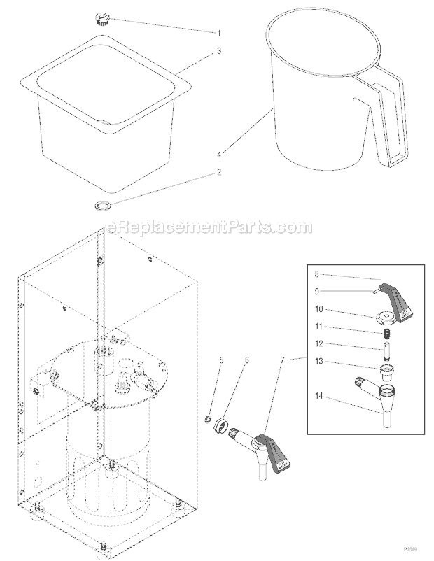 BUNN OHWA Hot Water Equipment Fill Basin And Faucet Diagram