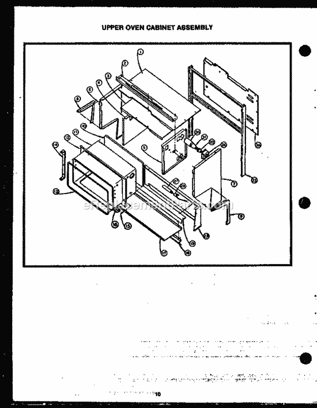 Caloric EHB397 Freestanding, Electric Electric Range Upper Oven Cabinet Assy Diagram