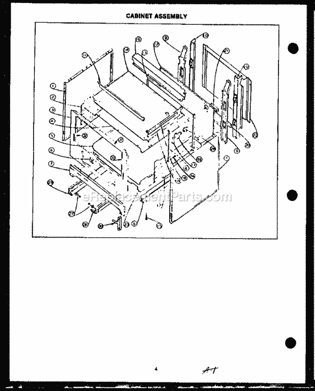 Caloric EHS267 Freestanding, Electric Electric Ranges Cabinet Assy Diagram
