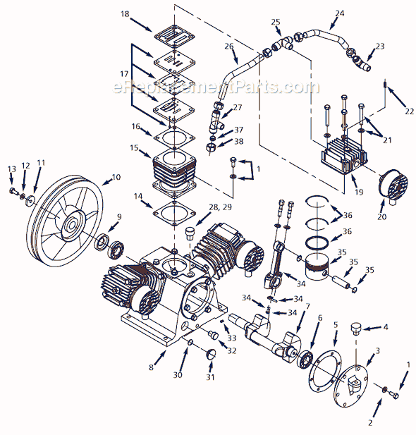 Campbell Hausfeld DP461000AJ (2008) Stationary Air Compressor Page B Diagram