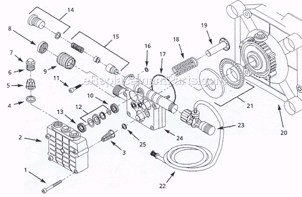 Campbell Hausfeld PW165100LE Vertical Shaft Pressure Washer Cart Assembly Page B Diagram
