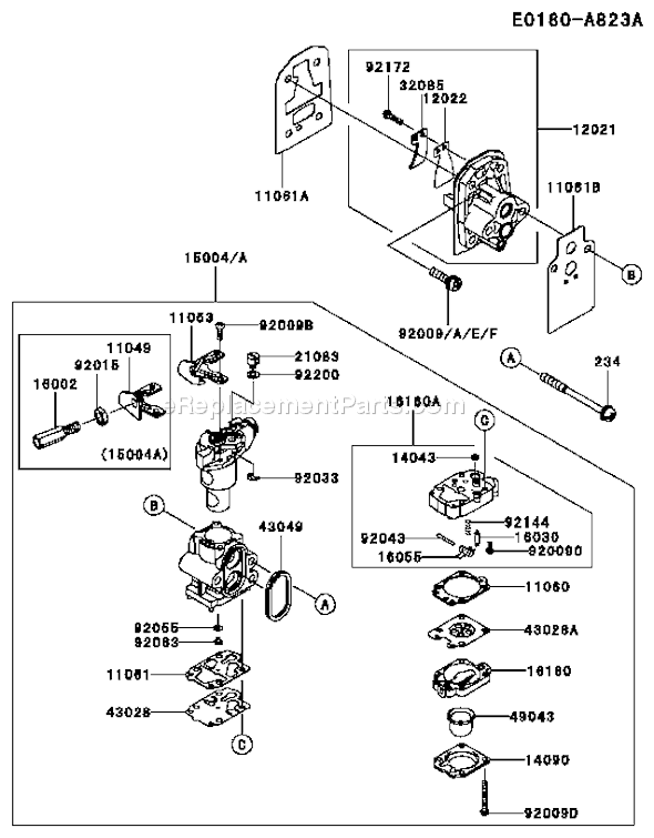 Kawasaki TJ027E-DF00 2 Stroke Engine Page B Diagram