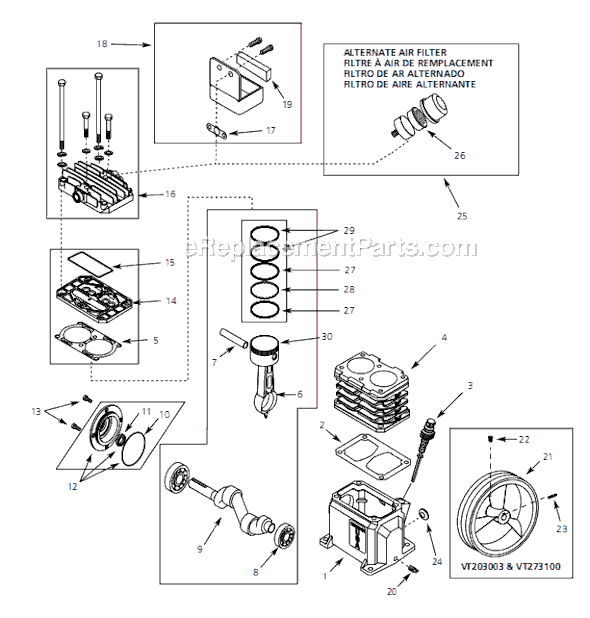 Campbell Hausfeld VT613106 (2003) Contractor Air Compressor Page B Diagram