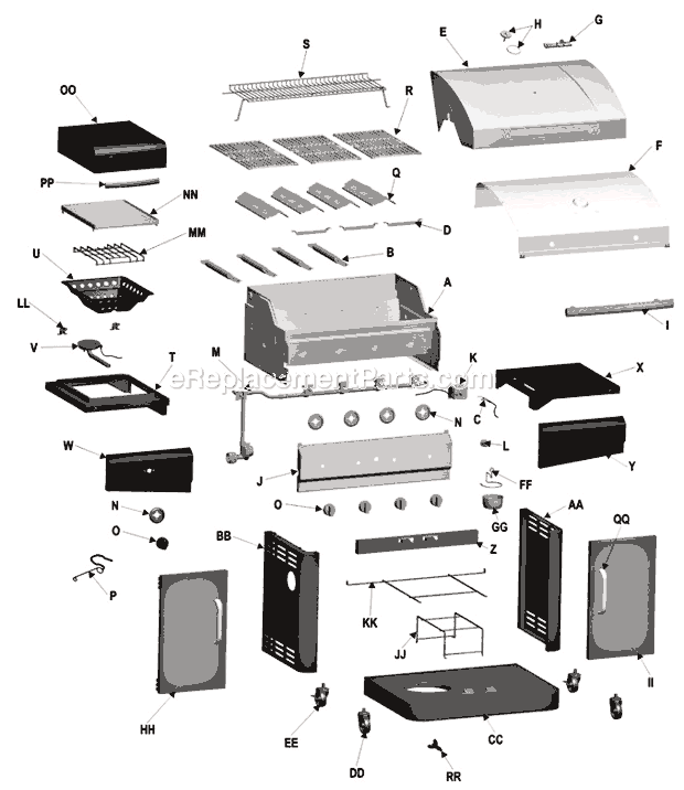 Char-Broil 463420708 4 Burner Outdoor Stove and Griddle Page A Diagram