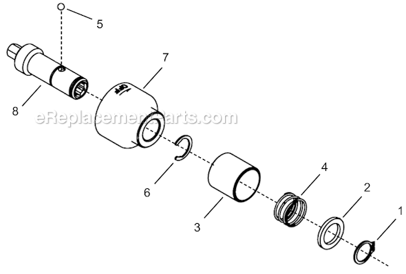 Cleco 14PTS04Q Quick Change P-Handle Pistol Nutrunner Page E Diagram