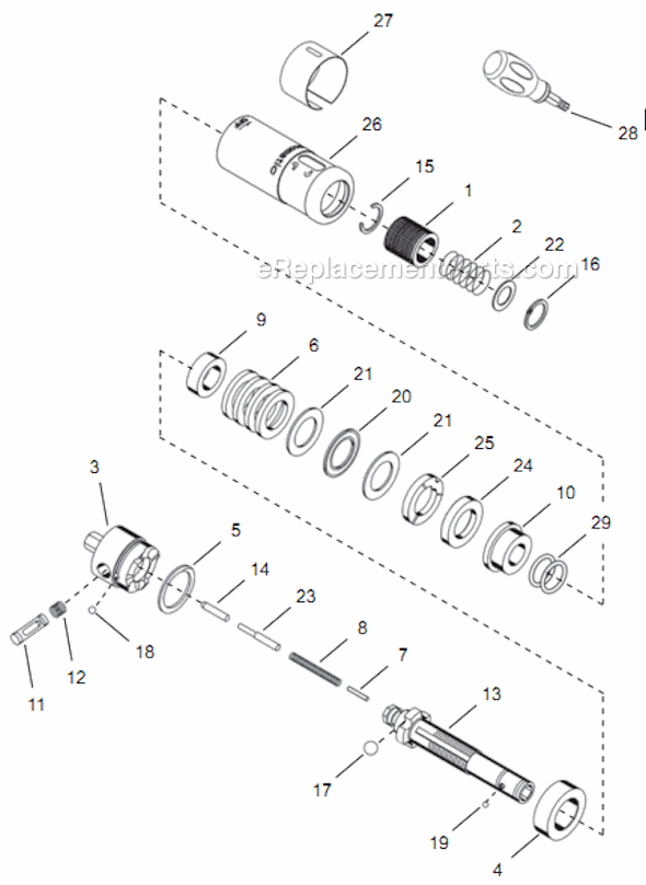 Cleco 14TTA02Q Quick Change Pistol Grip T-Handle Trigger Page D Diagram