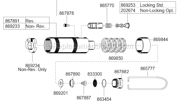 Cleco 88RSA-7CQ Quick Change Inline Rev. Screwdriver Second Generation Page D Diagram