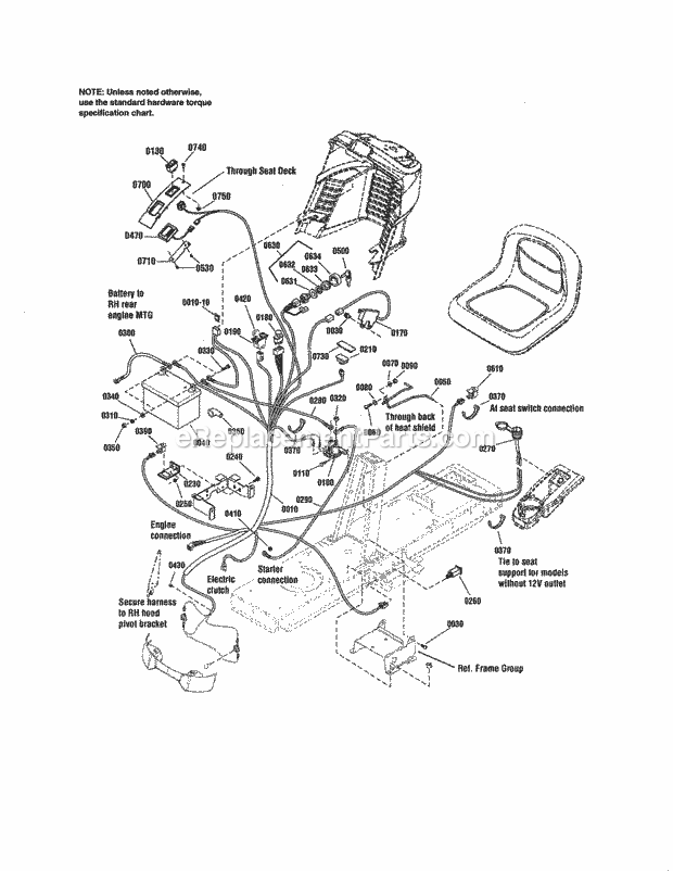 Craftsman 107250040 Lawn Tractor Page C Diagram