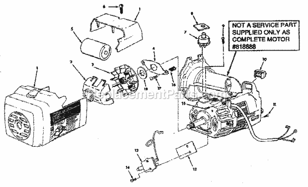 Craftsman 113197610 Radial Arm Saw Motor 818888 Diagram