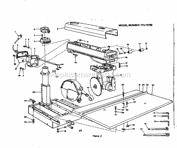Craftsman 11319790 12 Inch Radial Saw Unit Diagram