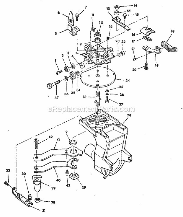 Craftsman 113198111 10-Inch Radial Saw Yoke Assembly Diagram