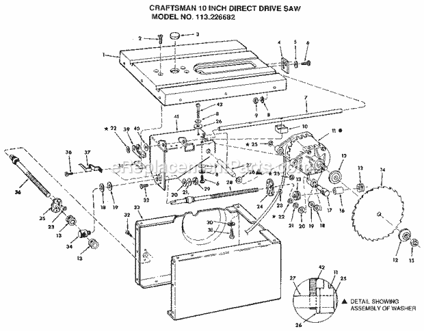 Craftsman 113226682 Saw Internal_Parts Diagram