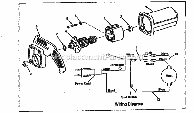 Craftsman 113235200 10 Inch Miter Saw Motor Assembly Diagram