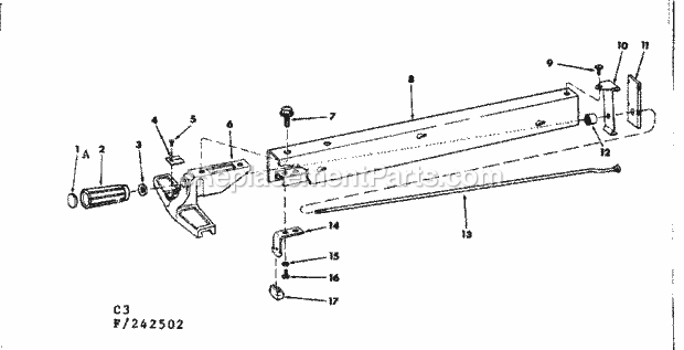 Craftsman 113242502 12-Inch Motorized Table Saw Rip Fence Assembly Diagram